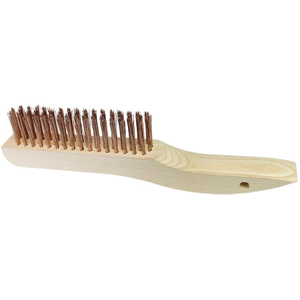 Scratch Brush, 10 in X 1 in Wood Block, Bronze Fill, 12PK